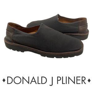 Donald J. Pliner Olido Brown Stretch Nylon Slip On Loafers Men's Sz 10.5 Shoes